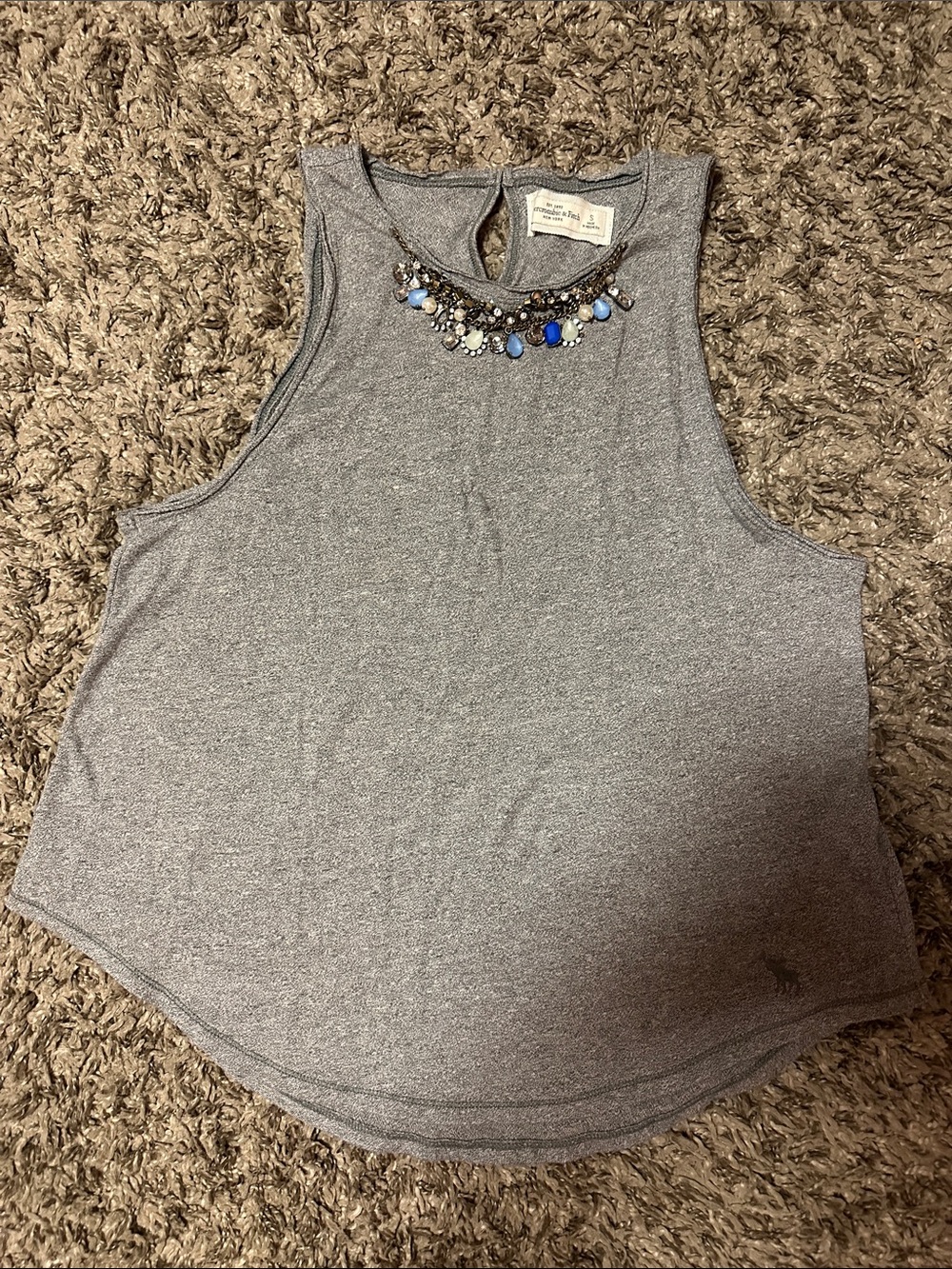 Abercrombie & Fitch Embellished Gray Women's Tank Top
